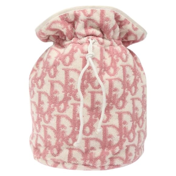 Christian Dior Pile Trotter Hand Bag Pink White Auth BD1288 - Picture 2 of 16
